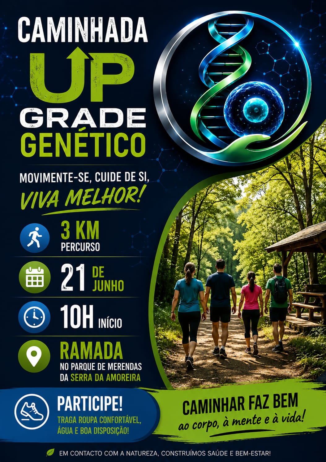 Flyer Caminhada UpGrade Genético